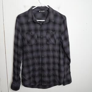Travis Mathew Shirt Mens M Button Up Plaid Brocation Regular Fit Western Golf